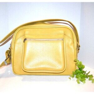 Vintage Messenger Travel Office Tote Mod 1970s Mustard Yellow Gold
